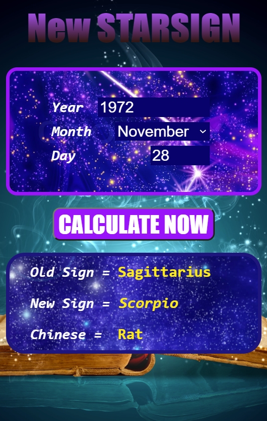 New Star Sign Calculator